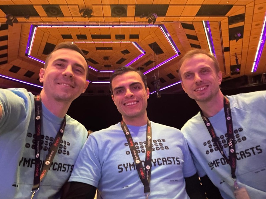 SymfonyCasts team at a conference