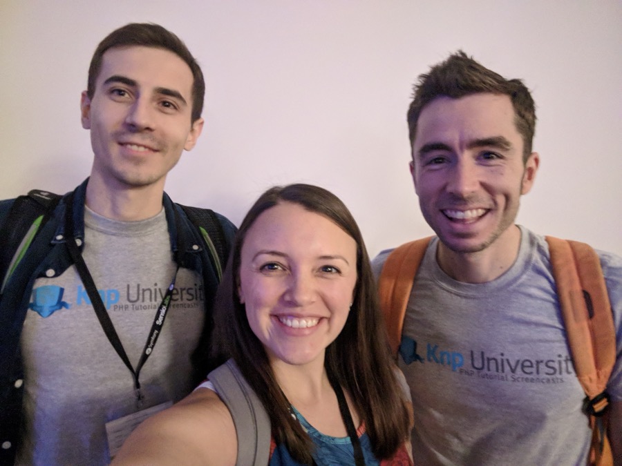 SymfonyCasts team at a conference