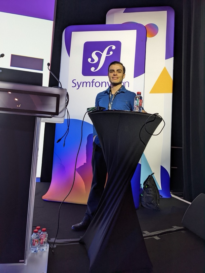 SymfonyCasts team at a conference