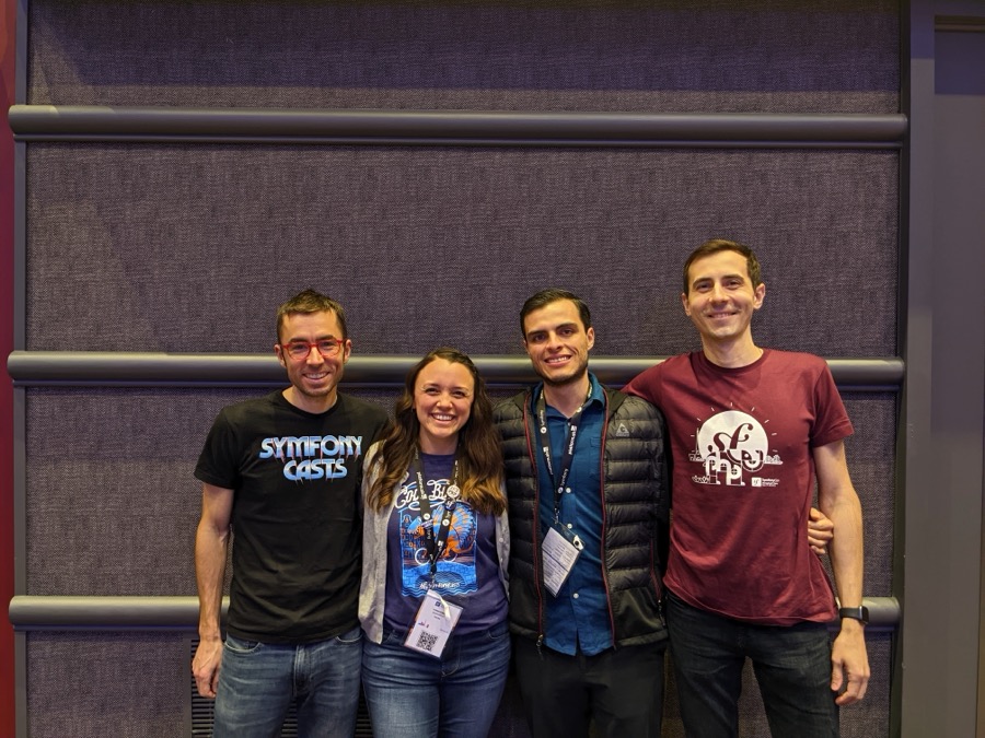 SymfonyCasts team at a conference