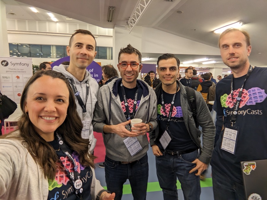 SymfonyCasts team at a conference