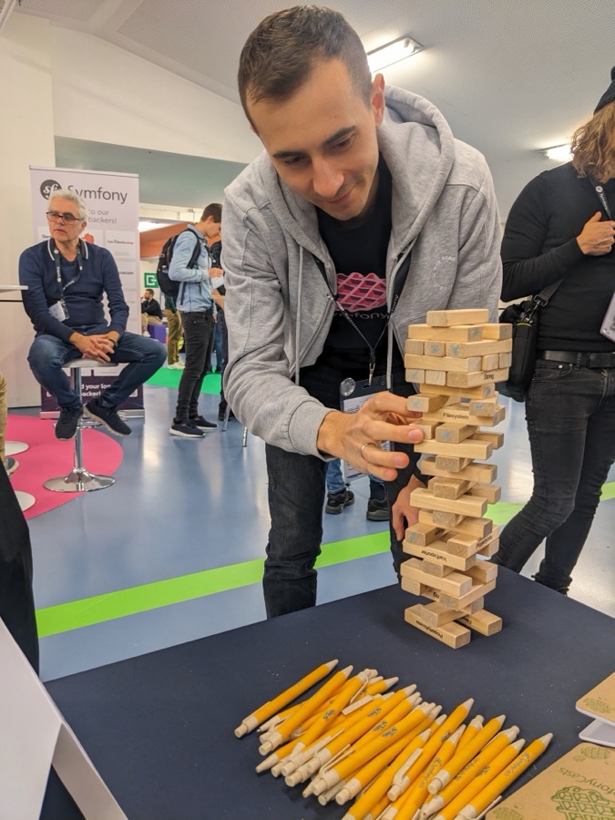 SymfonyCasts team at a conference