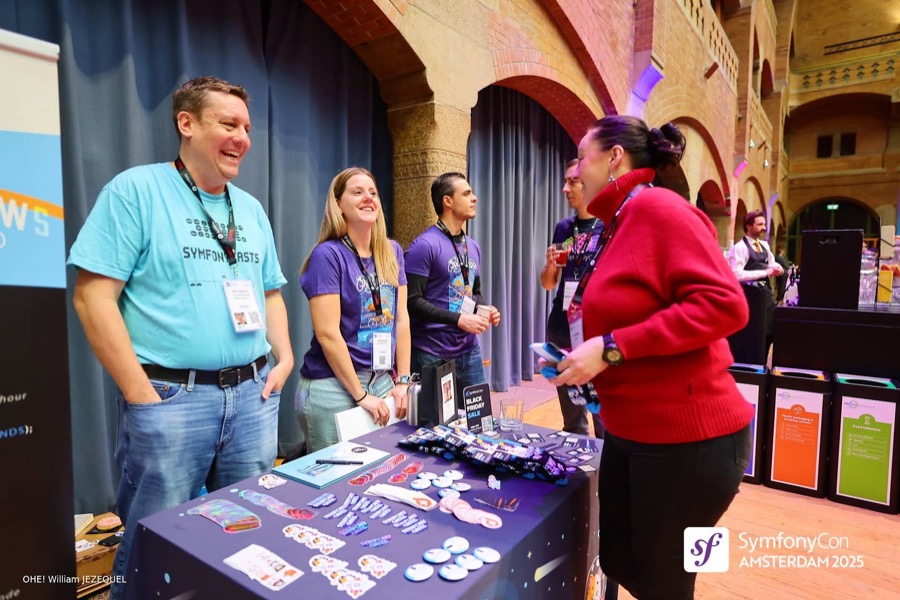 SymfonyCasts team at a conference