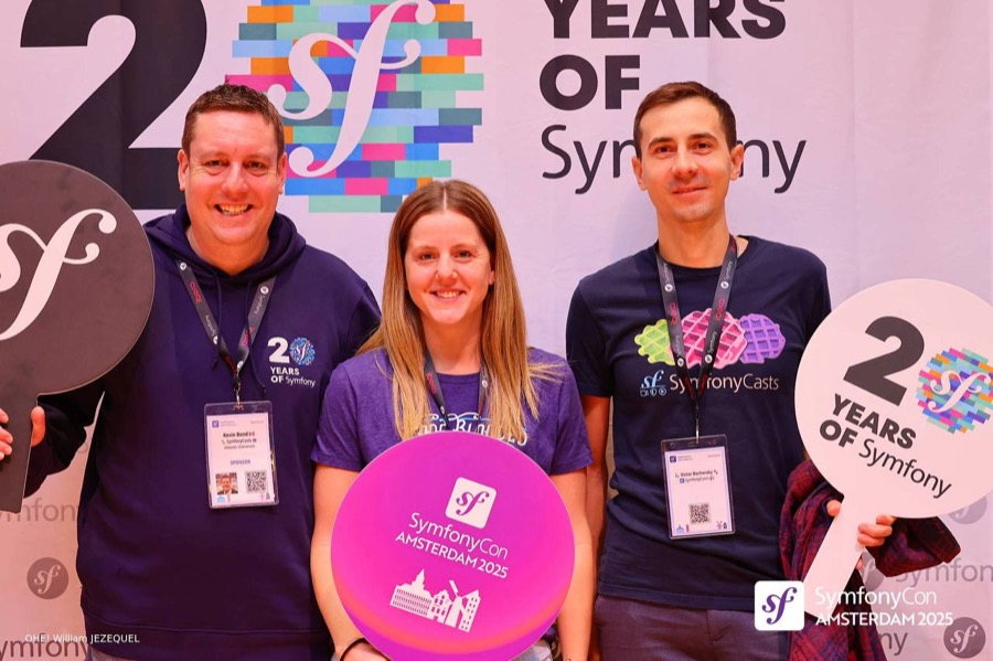 SymfonyCasts team at a conference