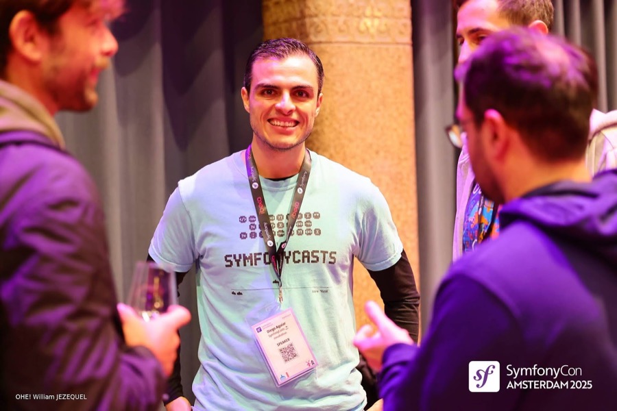 SymfonyCasts team at a conference