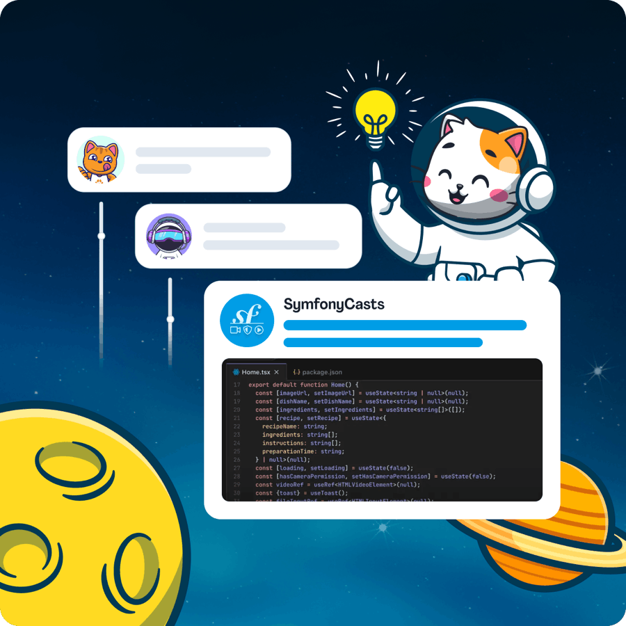A sample of courses on SymfonyCasts
